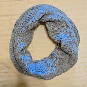 Grey woven infinity loop scarf